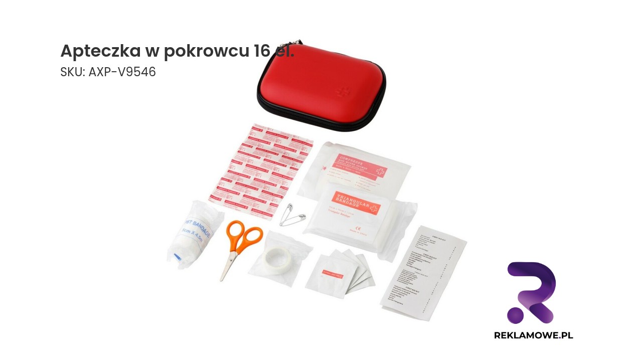 Apteczka pierwszej pomocy w pokrowcu z 16 elementami
