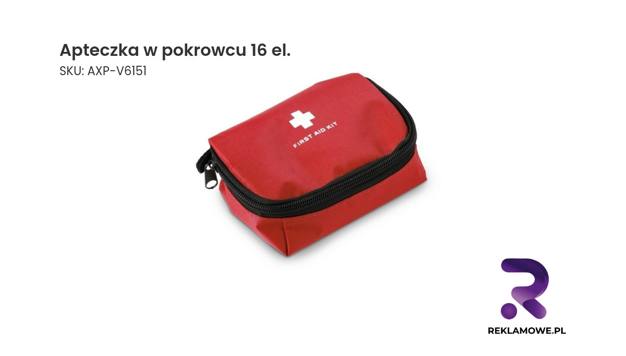 Apteczka w pokrowcu 16 elementów – kompaktowy zestaw pierwszej pomocy